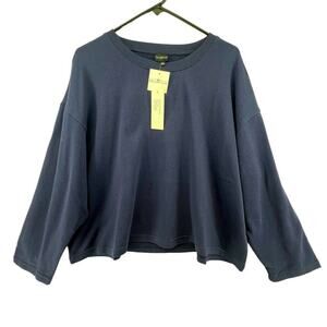 PSK Collective XXL Sweatshirt NEW Navy Blue Crew Neck Boxy Cotton Polyester